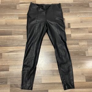 High waisted leather pants